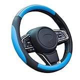 ZATOOTO Couvre Volant Cuir - Couvre Volant Voiture Universe, 37-38cm, Bleu