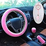 1 Pièce Couvre-volant En Peluche Rose, Chaud Pour L'hiver, Confortable,  Adapté Pour La Voiture, Mode en ligne